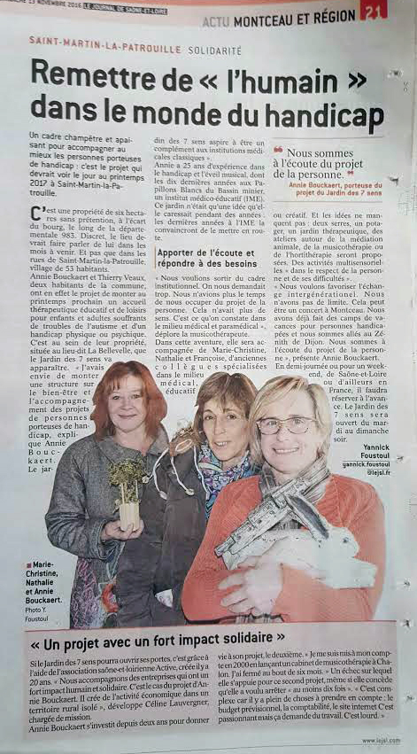 Article Journal de Saône et Loire - Portrait