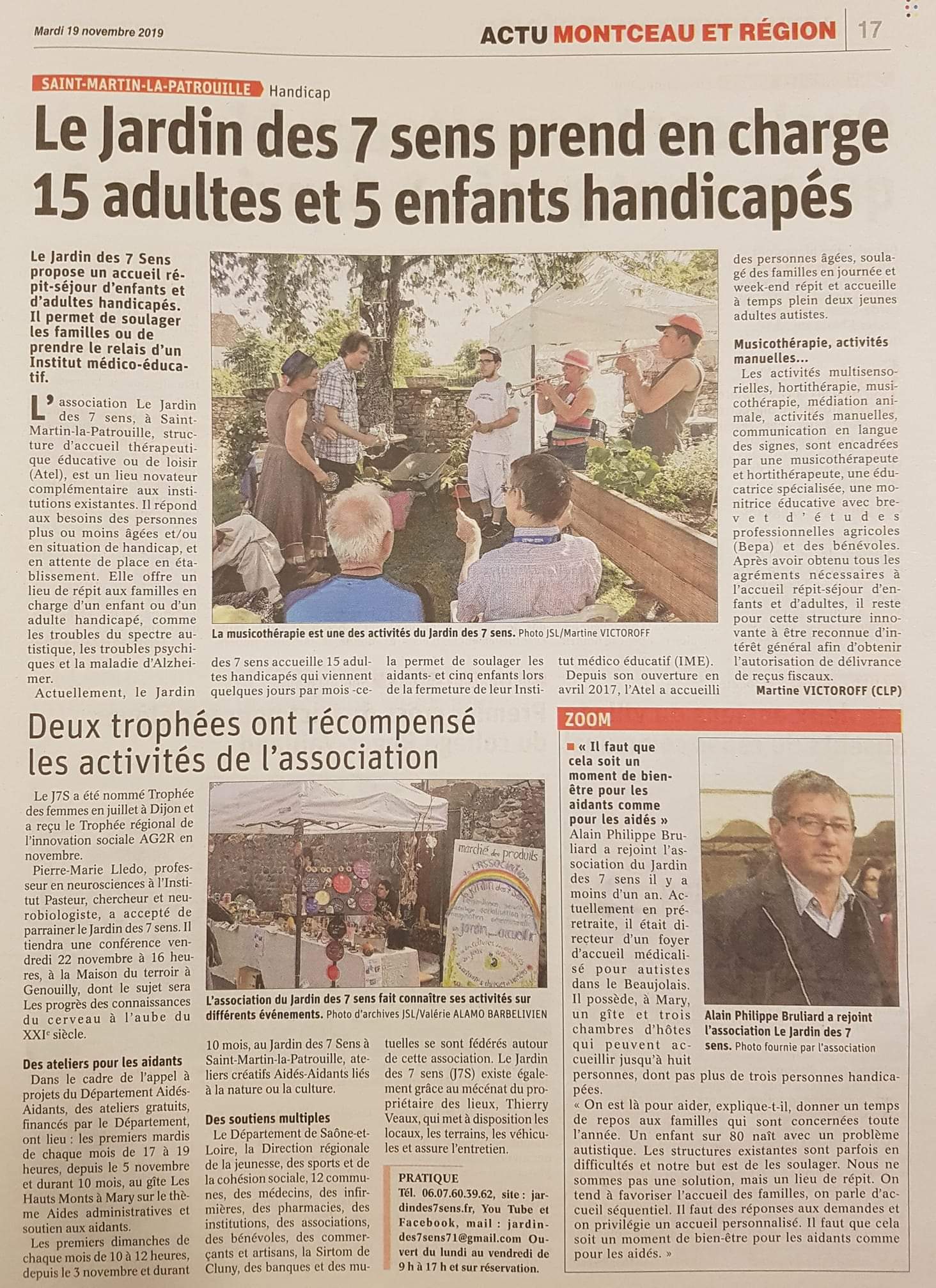 Article Journal de Saône et Loire - Portrait